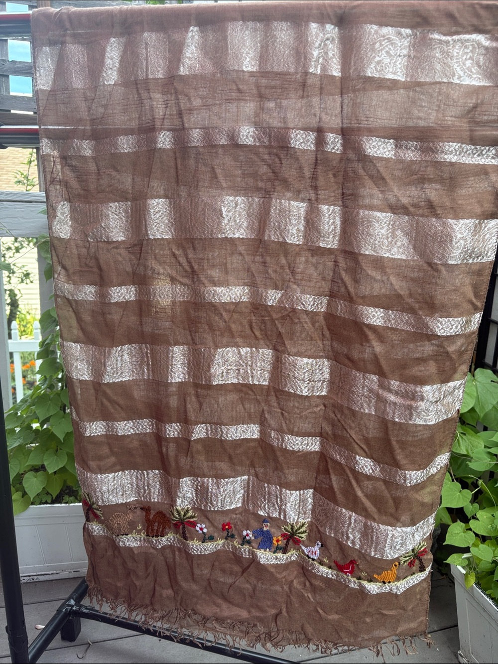 Hand Embroidered Egyptian Saree